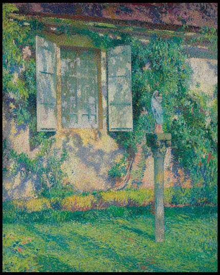 Vierge à l'enfant sur une colonne devant la façade de Marquayrol