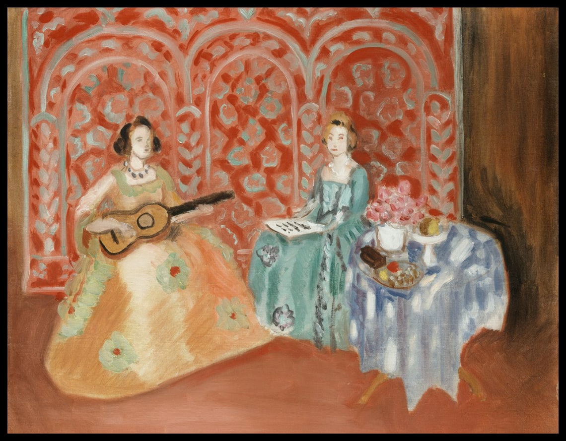 Interior, Two Figures Musicians