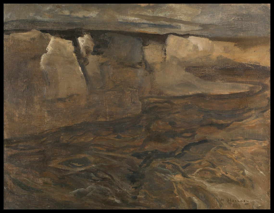 Paysage avec roches blanches
