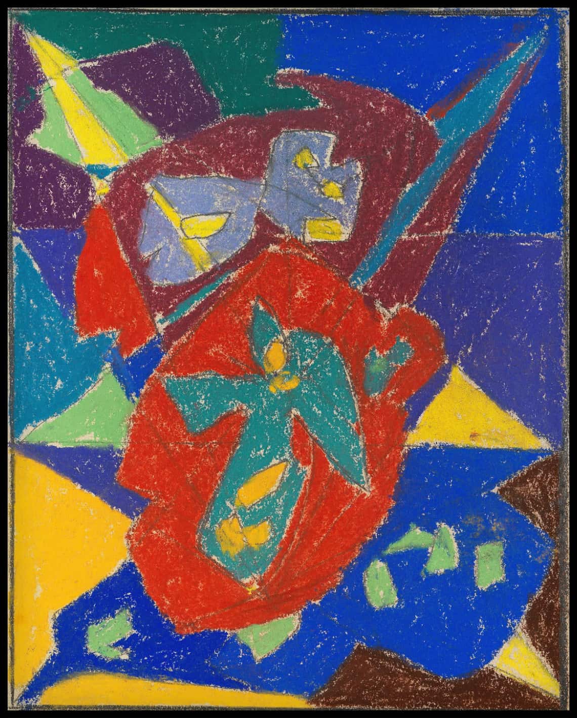 Ange sur fond rouge