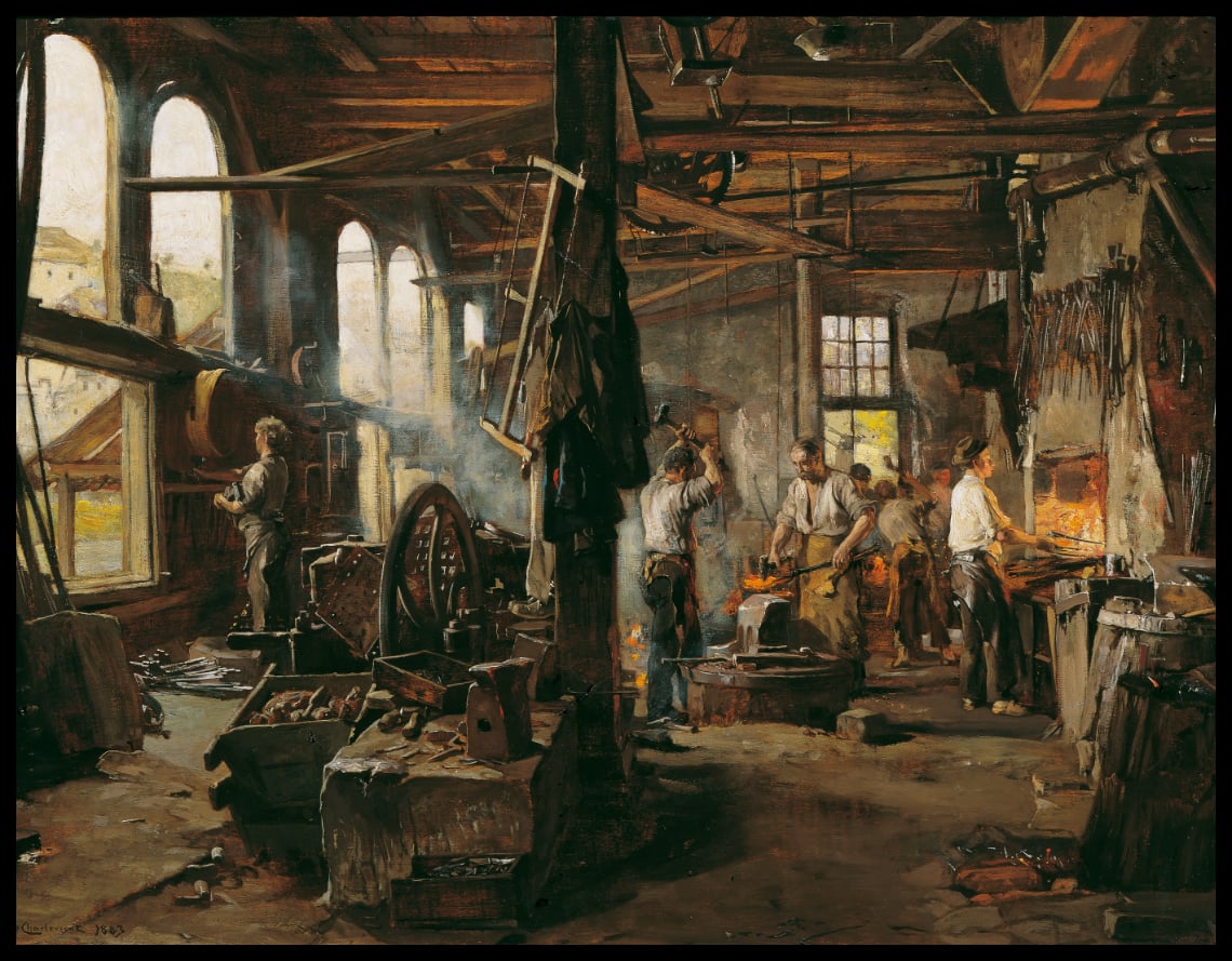 Interieur einer Hammerschmiede