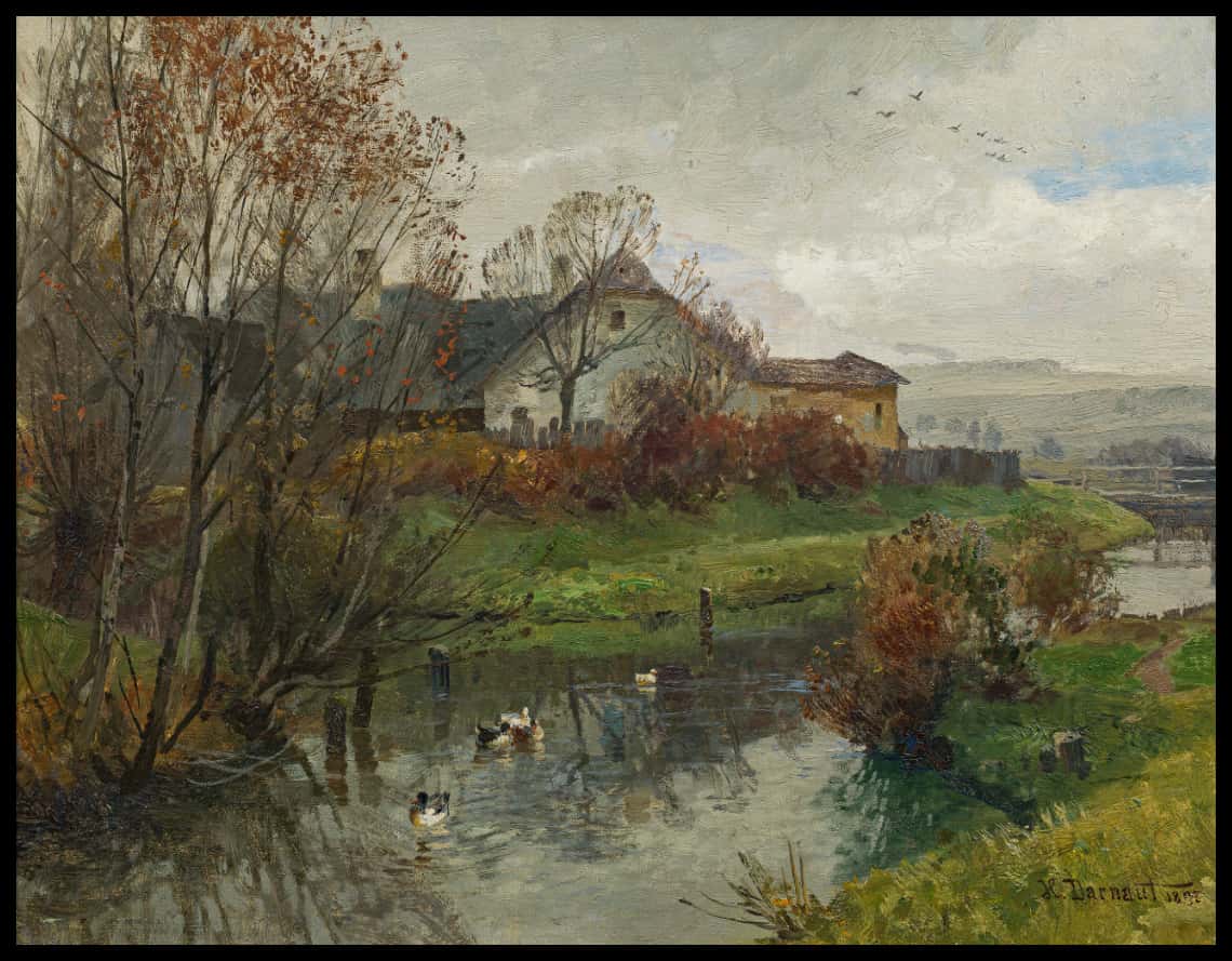 Bauernhof am Fluss