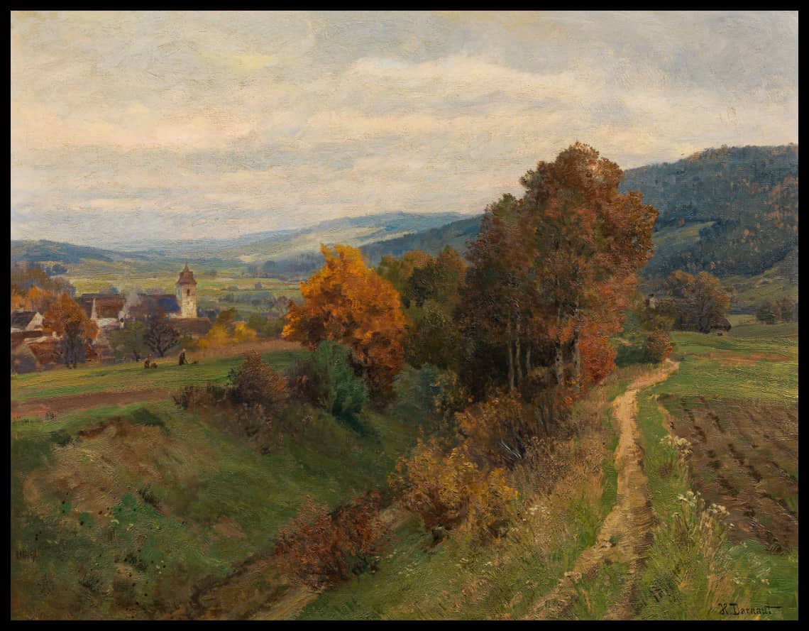 Blick auf Asperhofen im Spätherbst