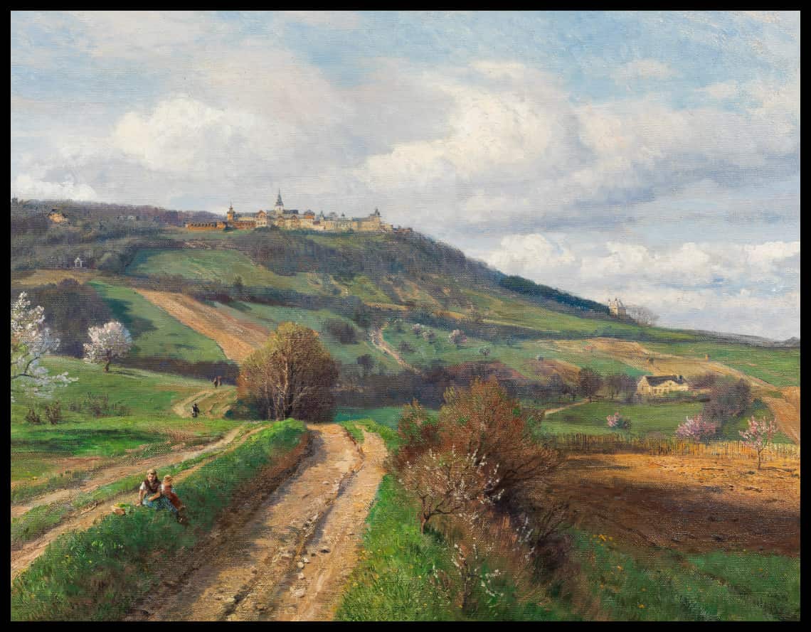 Blick vom Cobenzl auf den Kahlenberg und Leopoldsberg