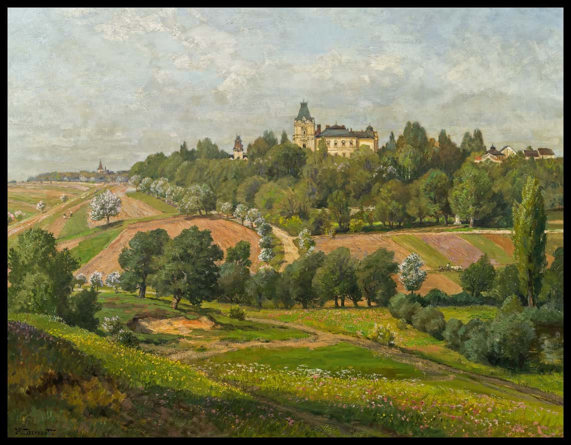 Frühlingslandschaft mit Schloss