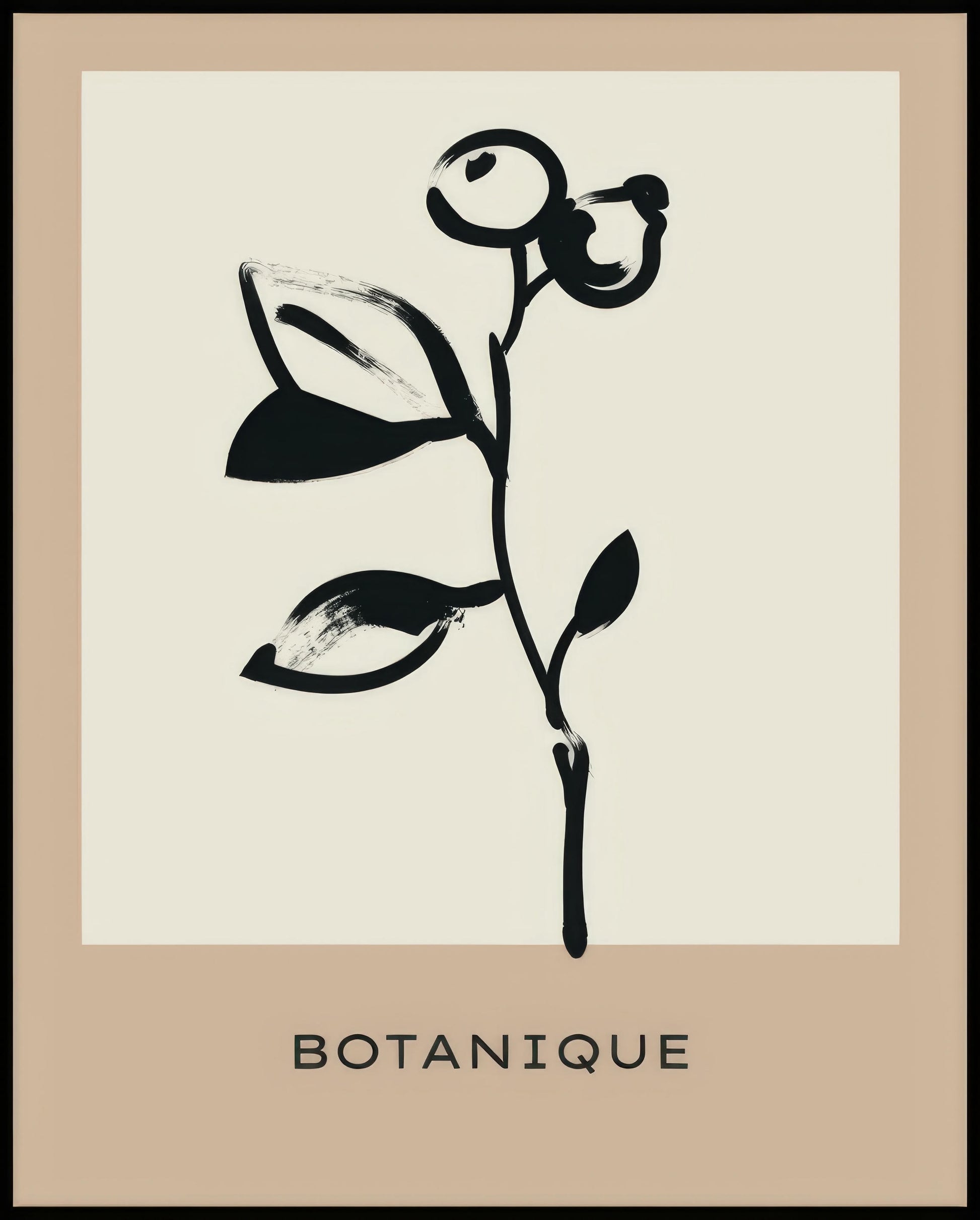 Ein Poster einer Illustration eines Zweigs mit dem Schriftzug "Botanique".