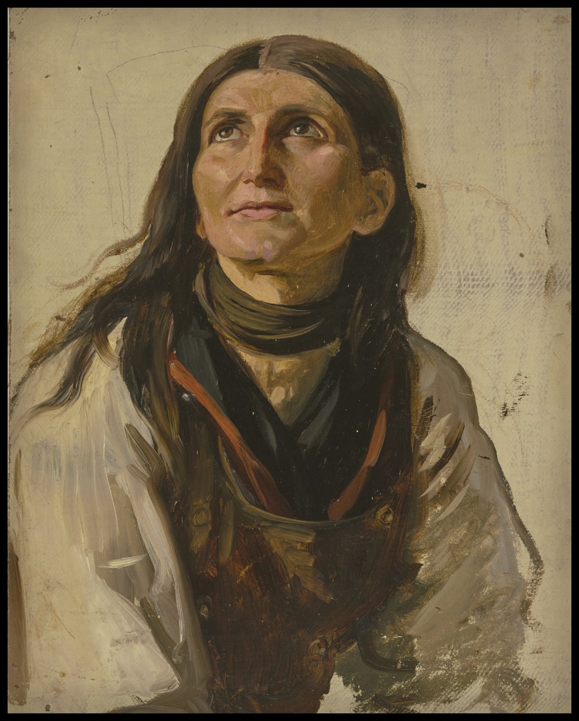 Portrait of a smiling peasant woman