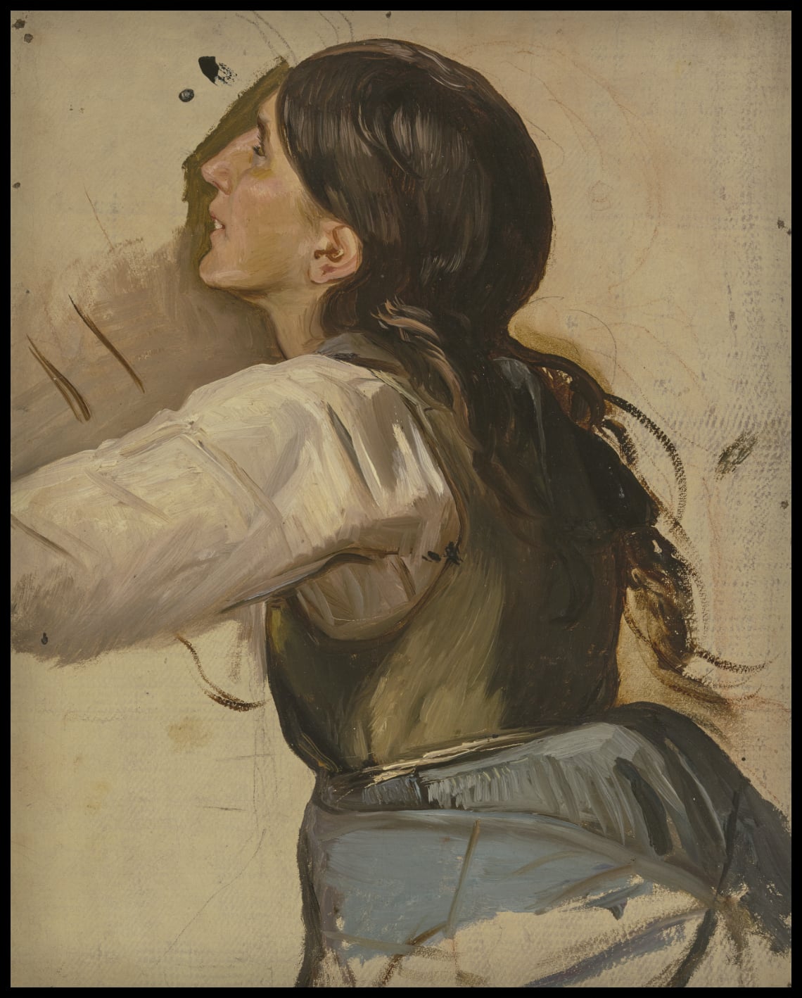 Portrait of a smiling peasant woman