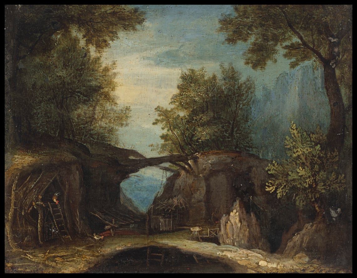 A clearing in a landscape with a hermitage