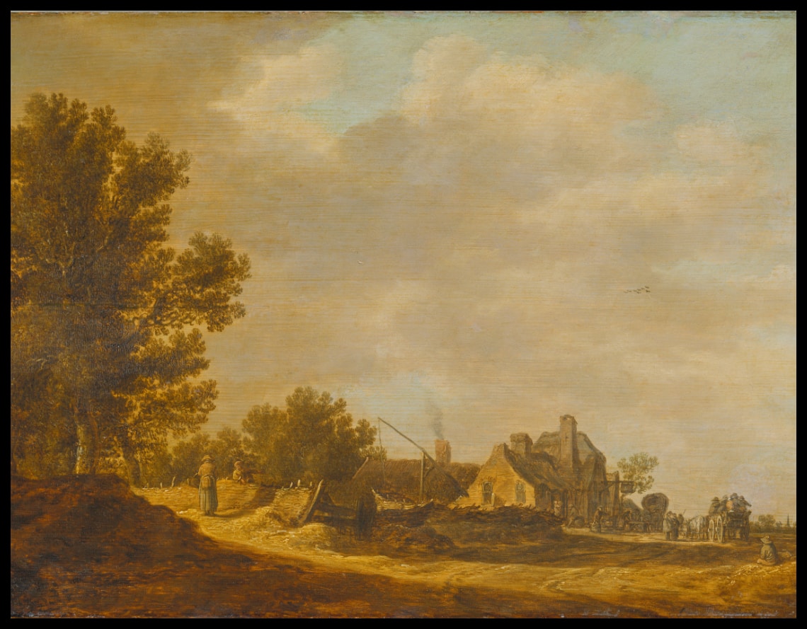 Landschaft mit einer Straßenschenke