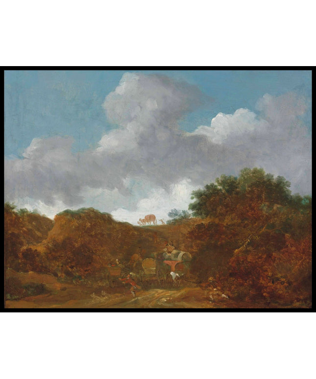 A wooded landscape with brigands attacking travellers