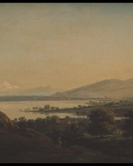 A View Across Lake Leman Towards Mont Blanc and Geneva