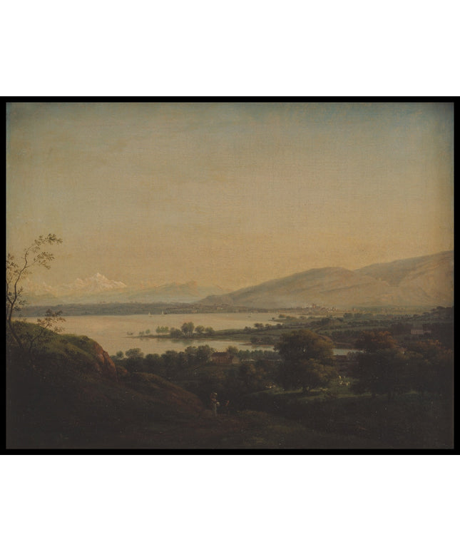 A View Across Lake Leman Towards Mont Blanc and Geneva