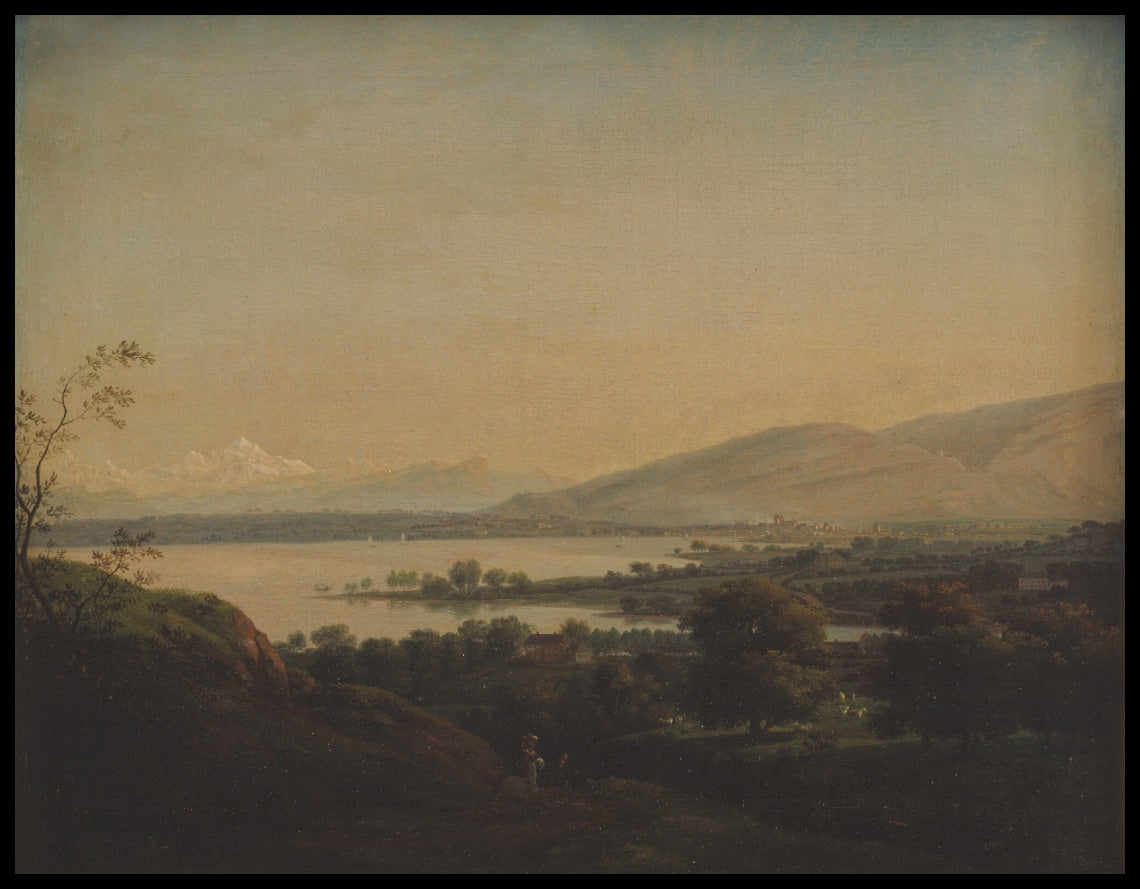 Une vue sur le lac Leman vers le Mont-Blanc et Genève
