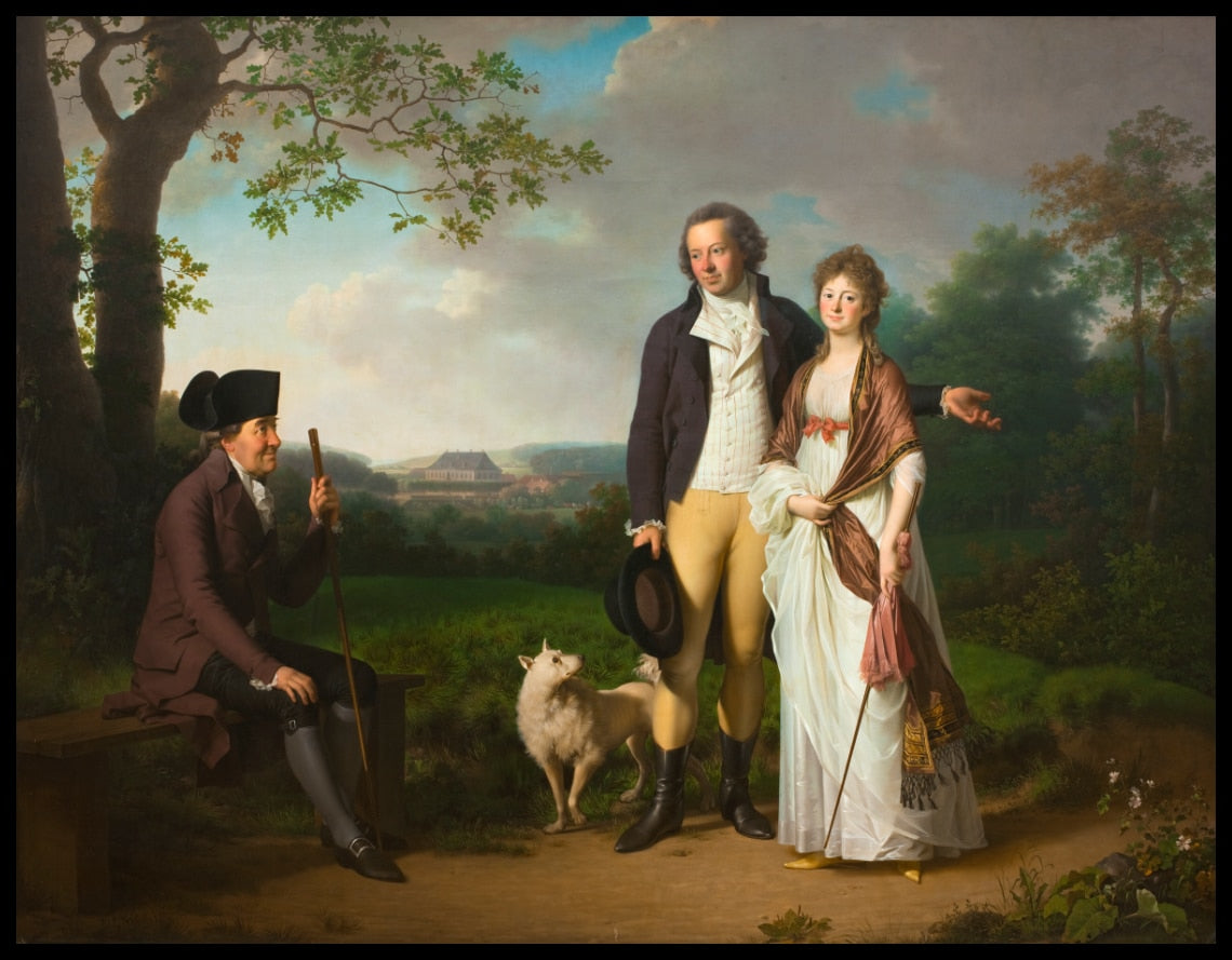 Niels Ryberg avec son fils Johan Christian et sa fille en droit Engelke, née Falbe