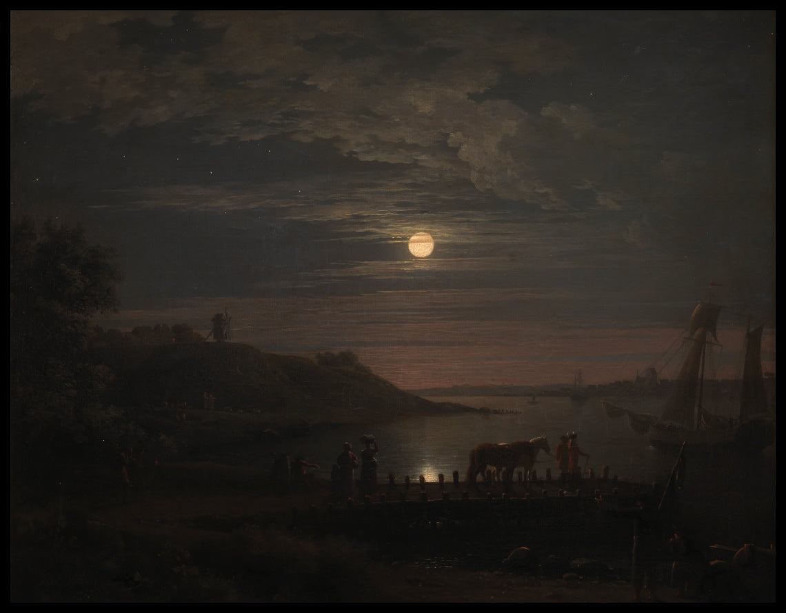 La traversée du Petit-Belt à Snoghøj. Clair de lune