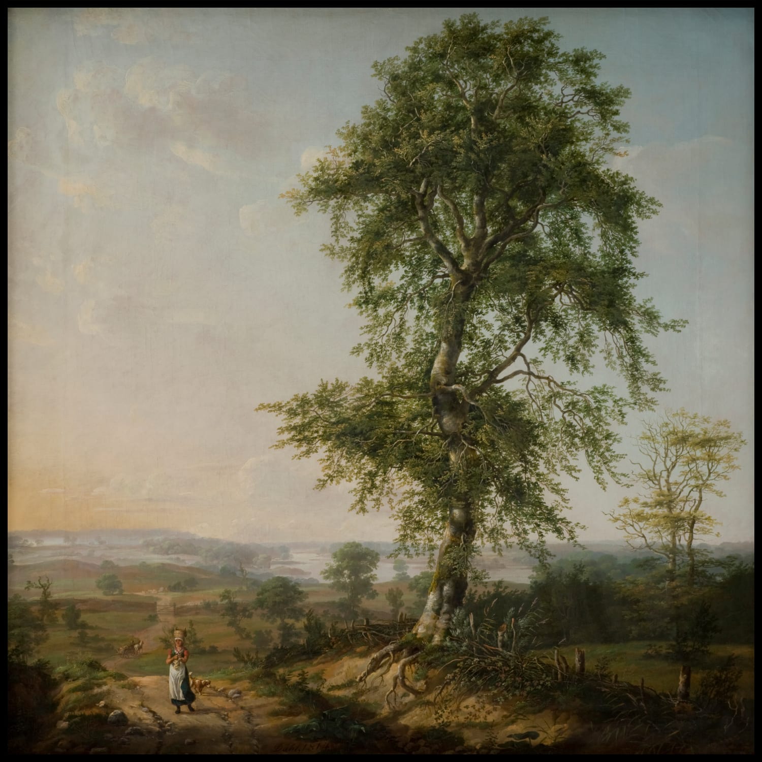 Paysage avec un grand arbre