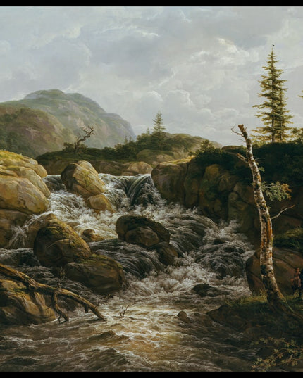 Mountainous Landscape with a Waterfall, Norway