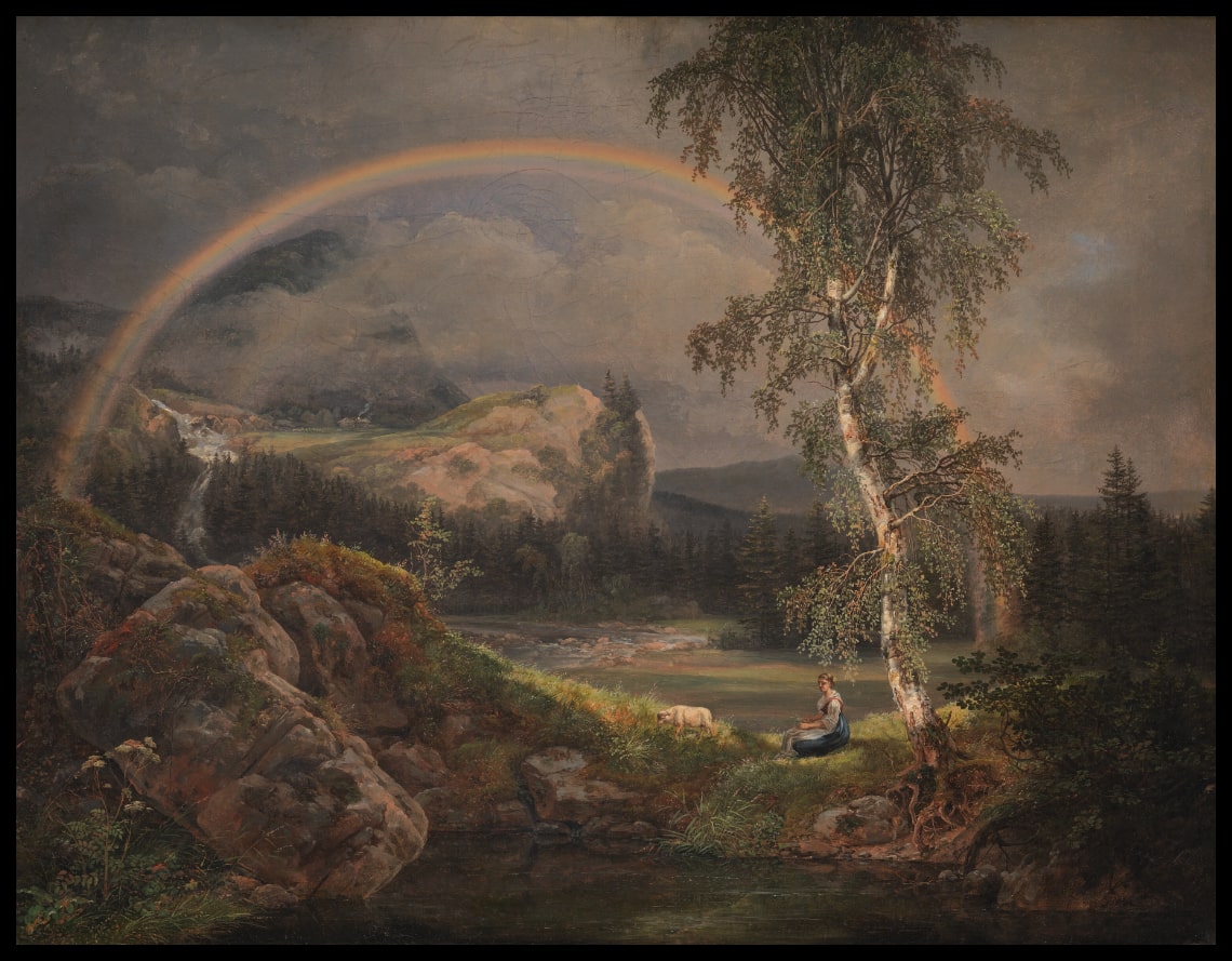 Norwegian Landscape with a Rainbow