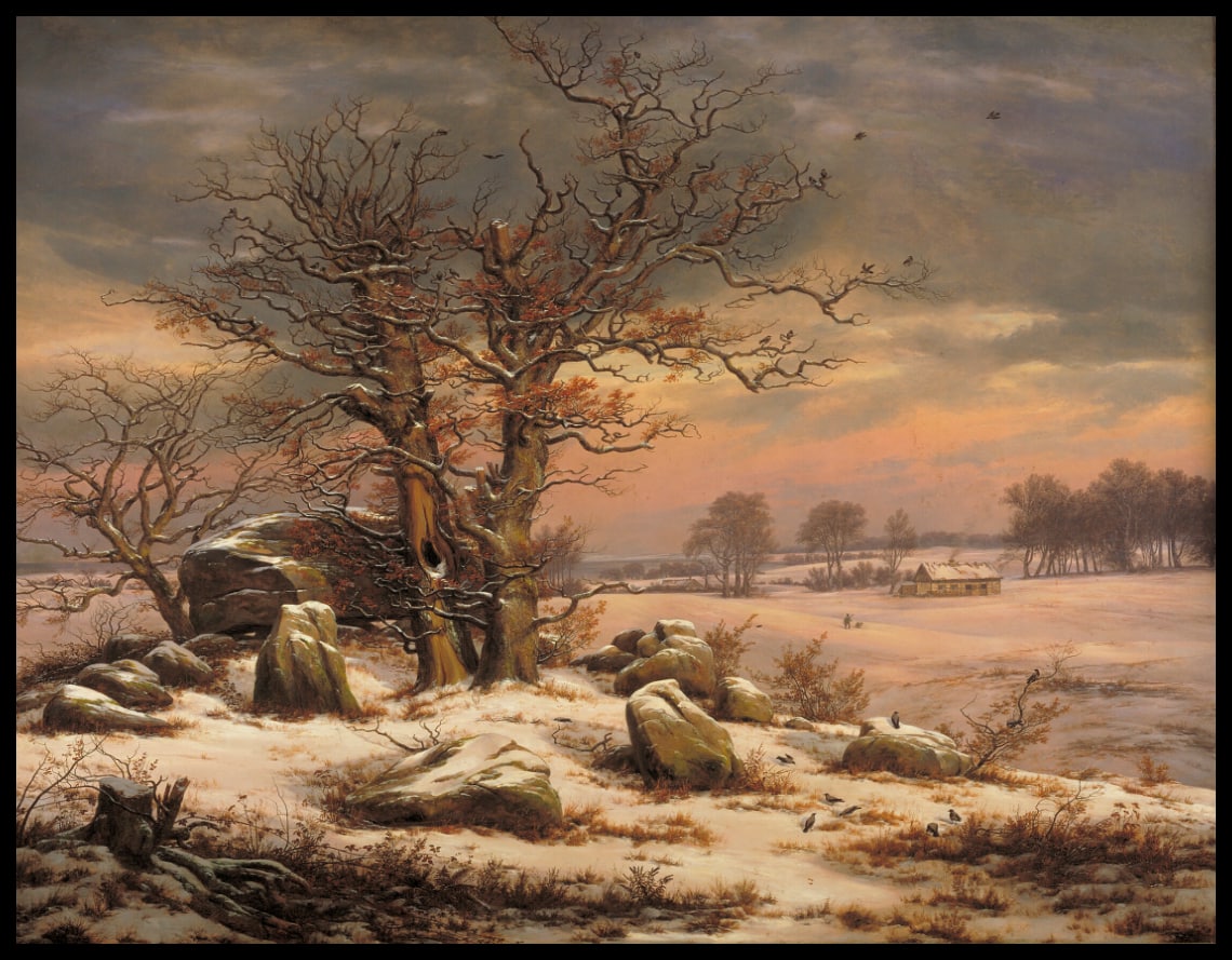 Paysage d'hiver près de Vordingborg, Danemark