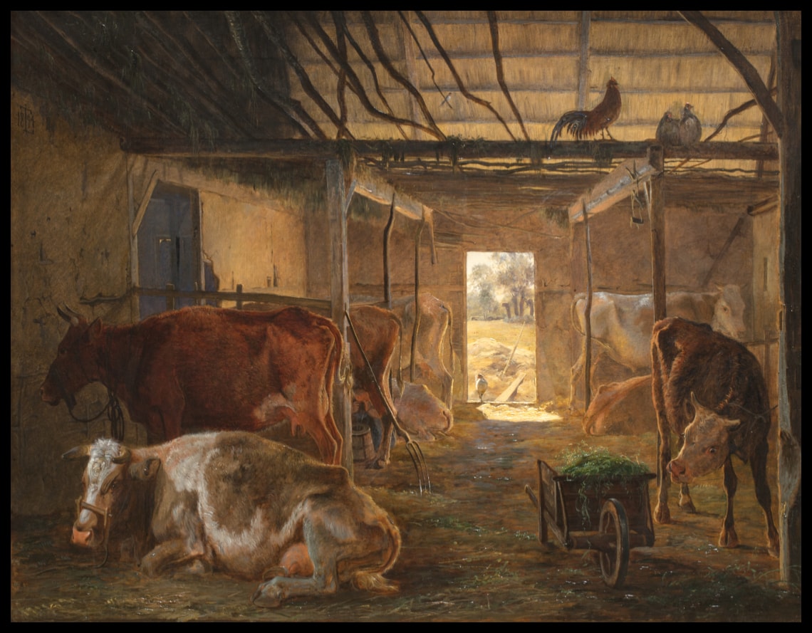 A Cowshed on a Farm at Vejby, Zealand