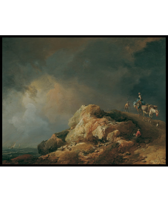 Küstenlandschaft mit Saumtieren