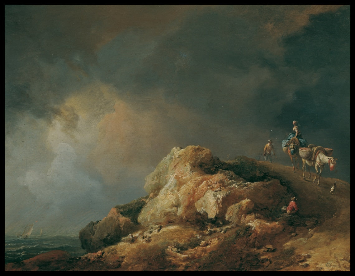 Küstenlandschaft mit Saumtieren