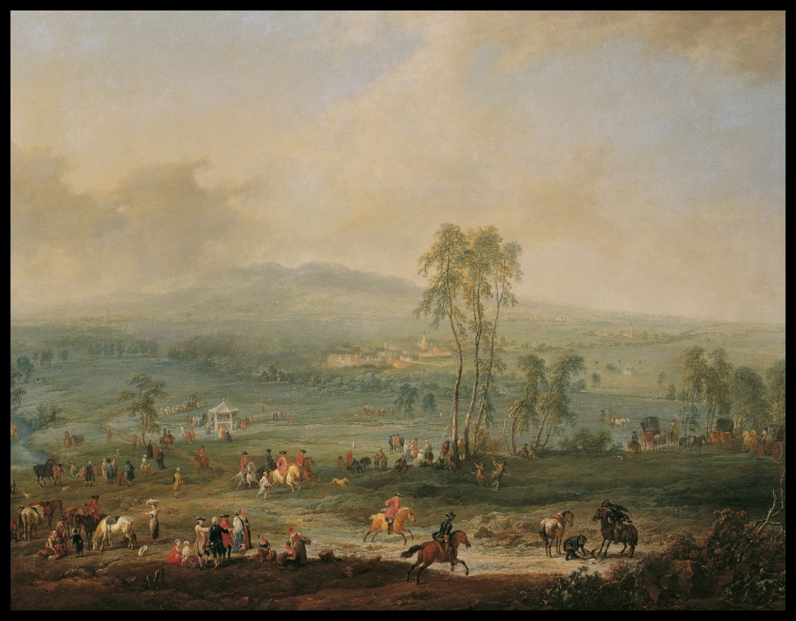 Laxenburg von der Schneiderau gegen Guntramsdorf und Mödling