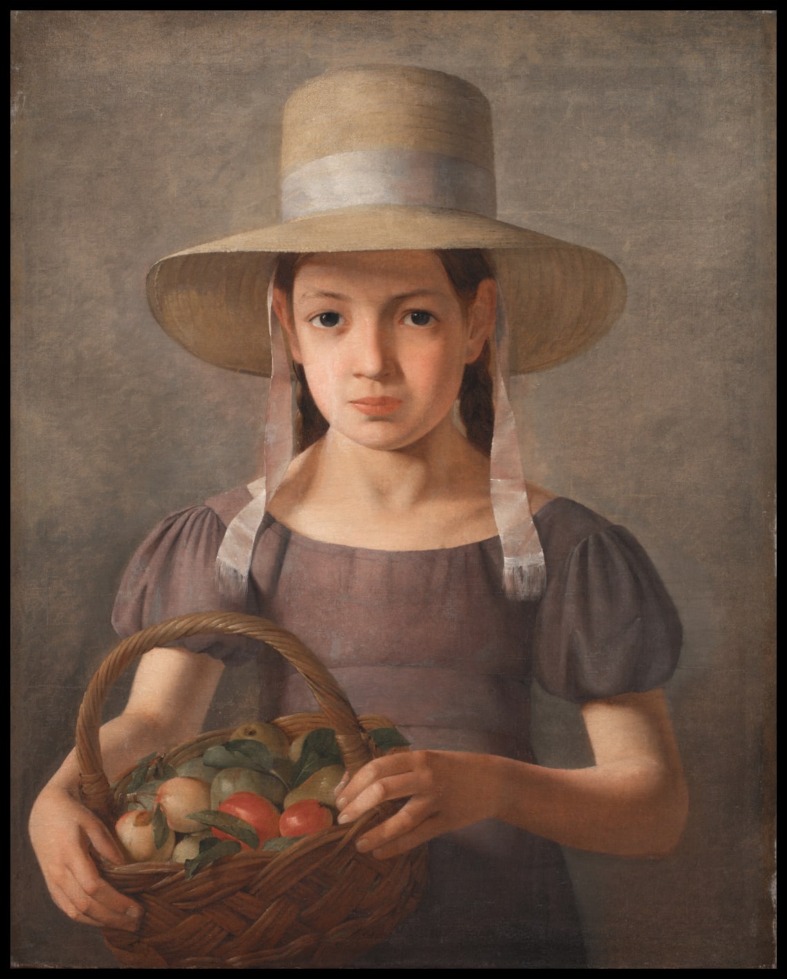 A Girl with Fruits in a Basket