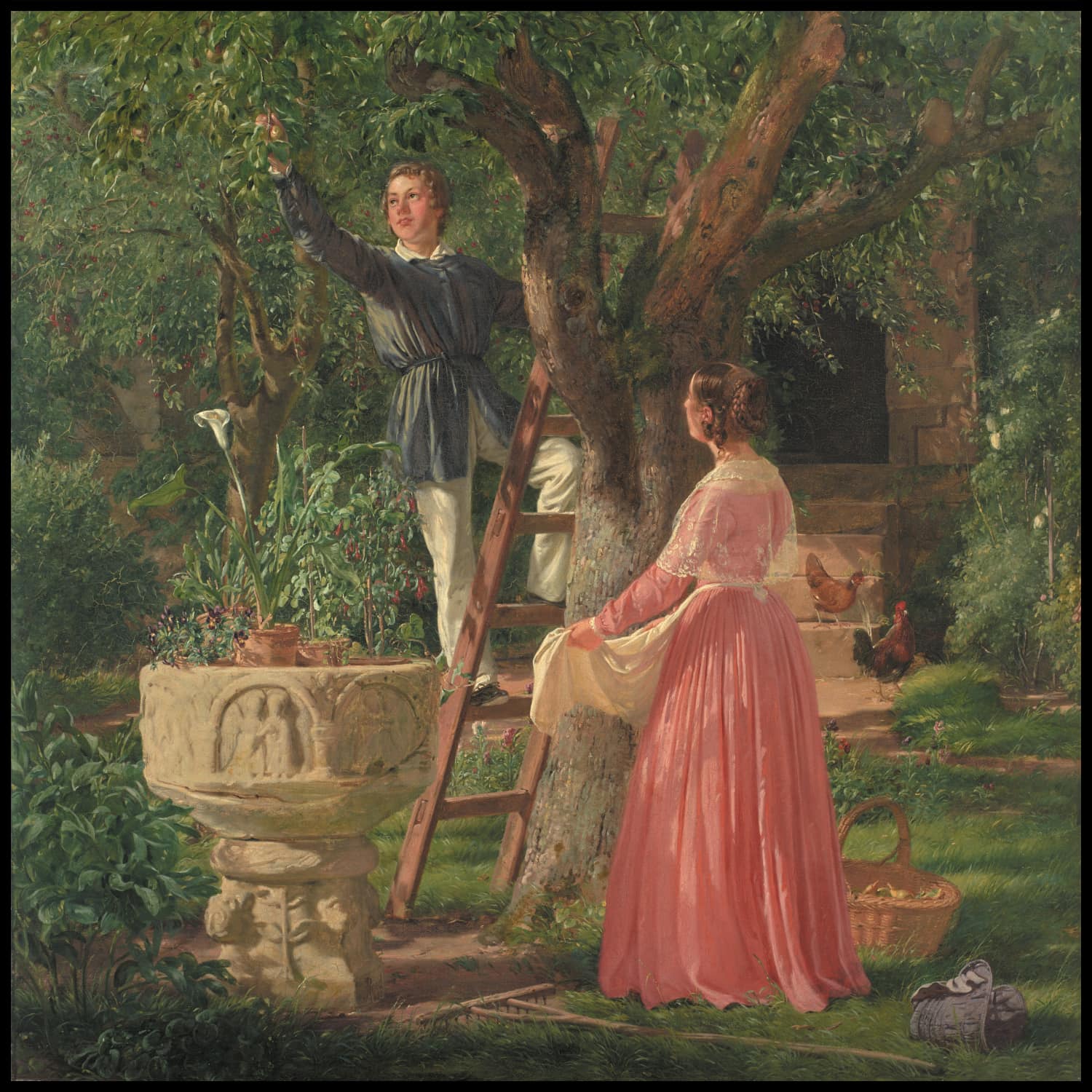 The Ancient Baptismal Font in the Garden