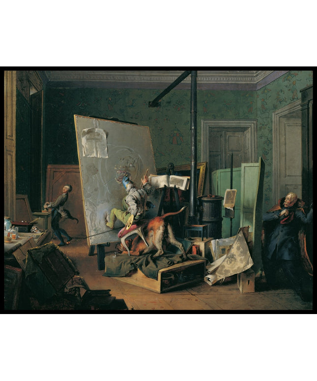 Komische Szene im Atelier