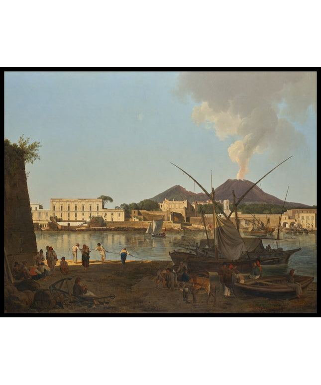 Der Hafen Granatello bei Portici mit dem Vesuv im Hintergrund