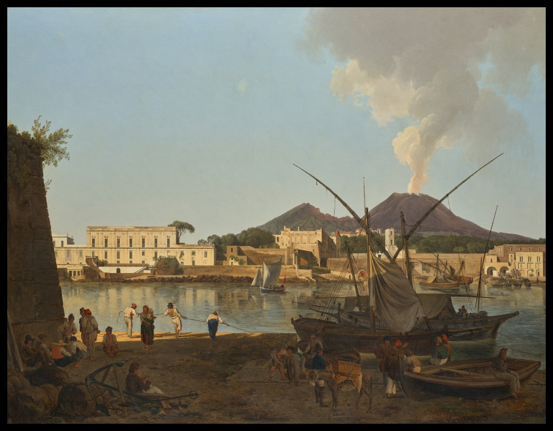 Der Hafen Granatello bei Portici mit dem Vesuv im Hintergrund
