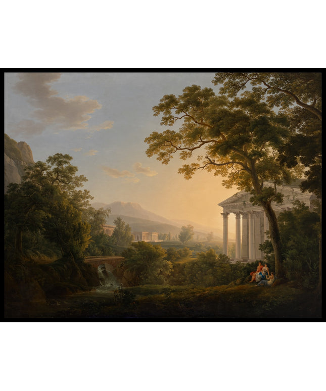 Ideale Landschaft mit Tempelgebäuden