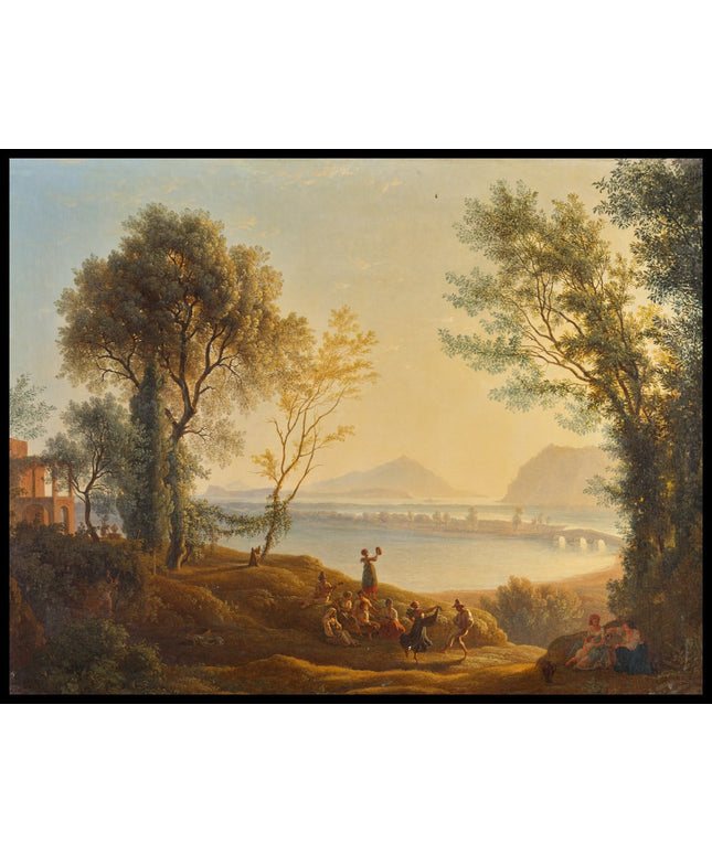 Italienische Landschaft mit Sonnenuntergang