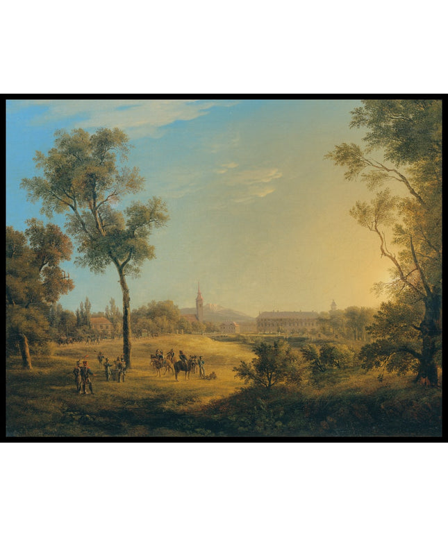 Szene aus den Napoleonischen Kriegen, Ansicht von Kaiserebersdorf