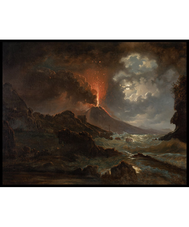 Vesuvausbruch bei Nacht mit Blick auf die Scuola di Virgilio