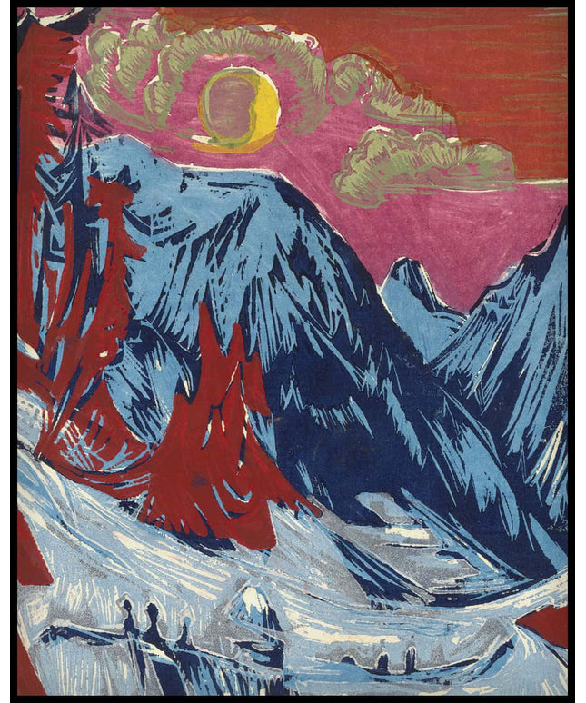 Längmatte bei Monduntergang