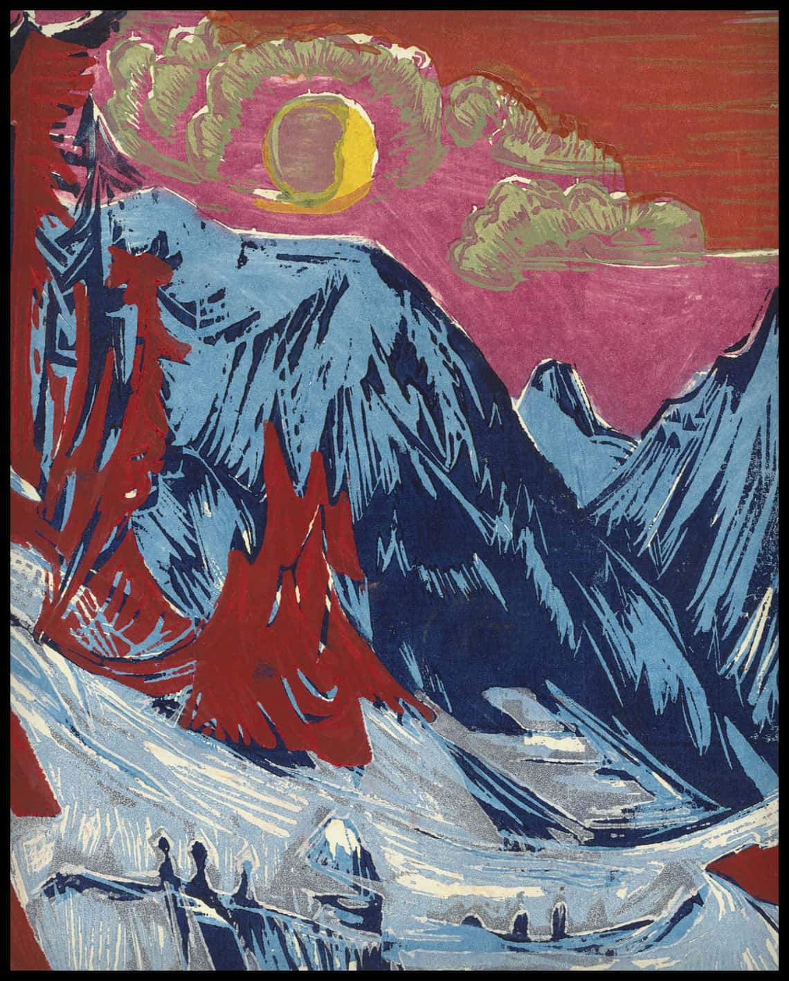 Längmatte au coucher de la lune
