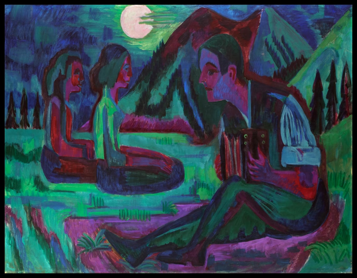 Night Moon, joueur d'accordéon par Moonlight