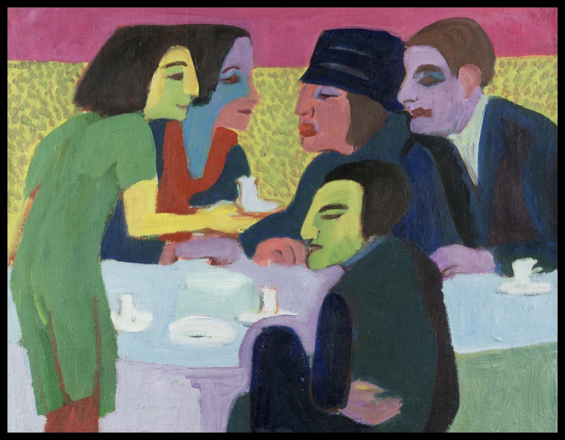 Scène dans un café