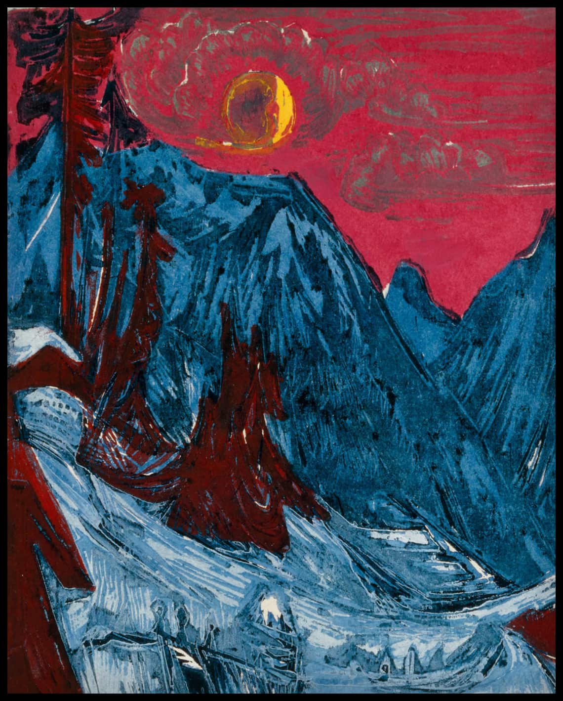 Paysage lunaire hivernal