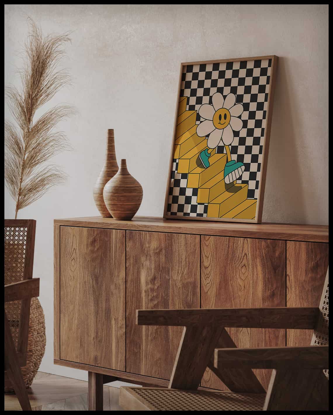 Poster rétro de fleurs