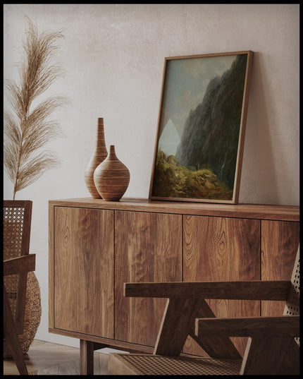 Gebirgslandschaft mit Sennerin im Wendelsteingebiet