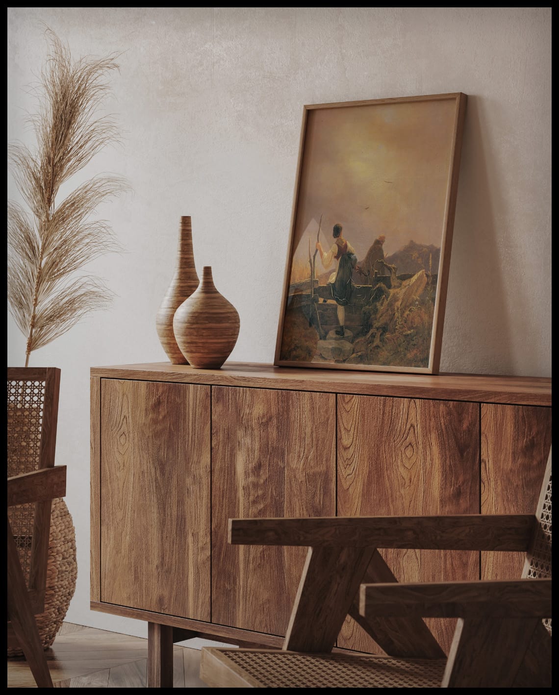 Une bergère et un moine
