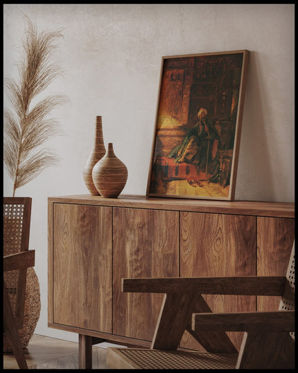 Tschibuk Rauchender Orientale auf einem Diwan