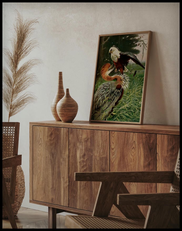 Giant Heron And Sea Eagle