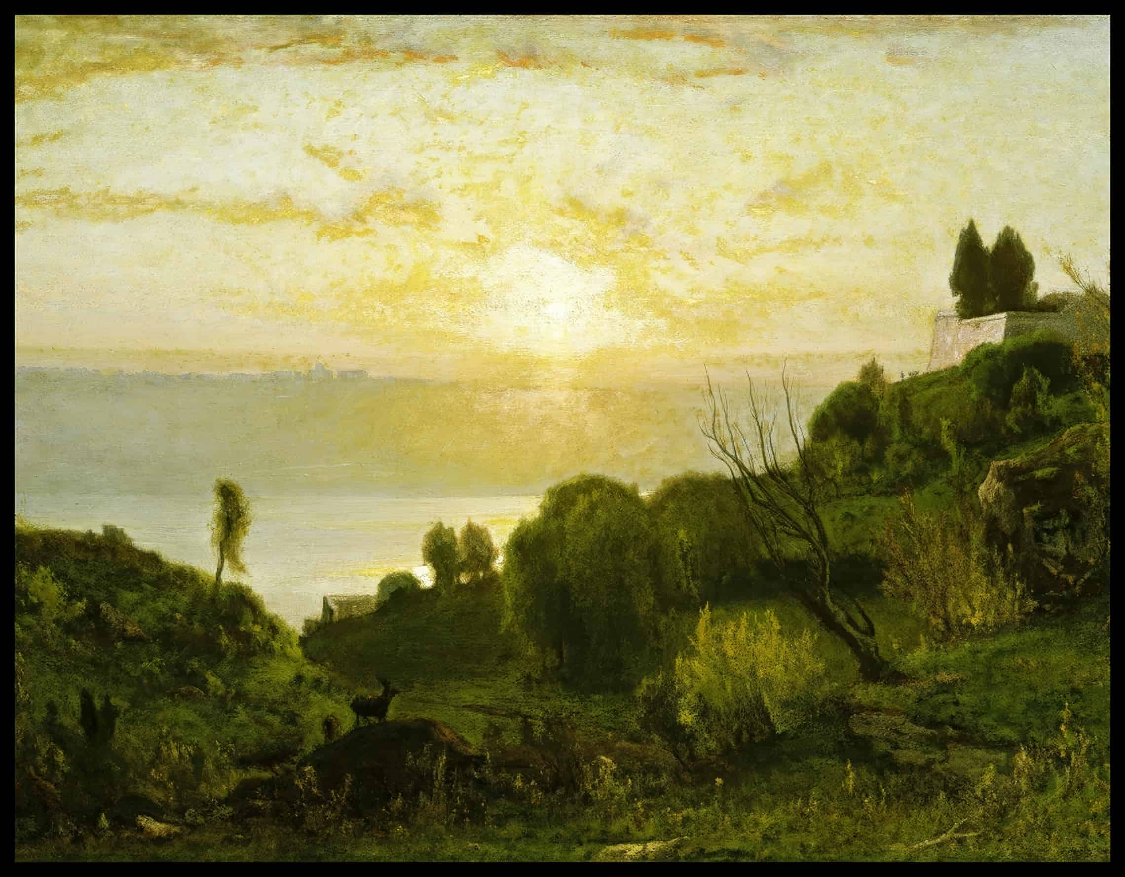 Coucher de soleil sur le lac Albano