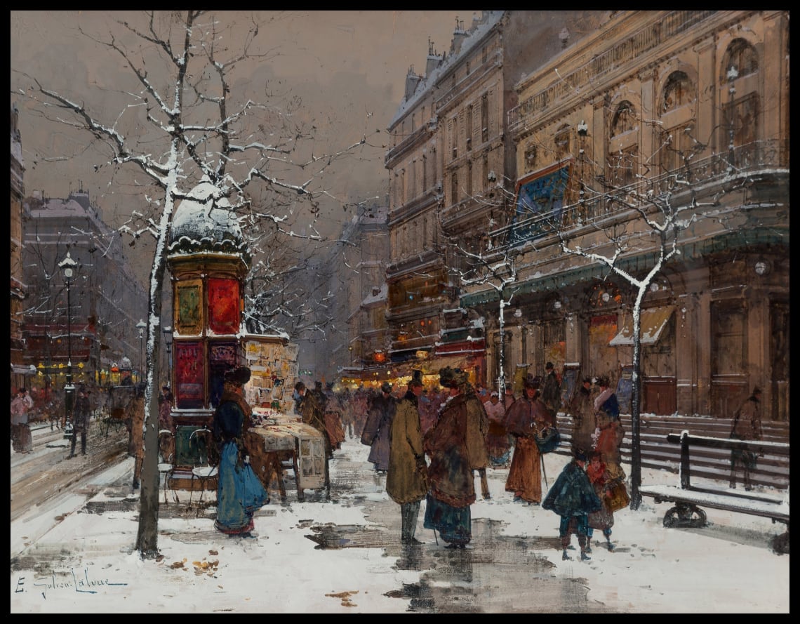 Paris, boulevard en hiver
