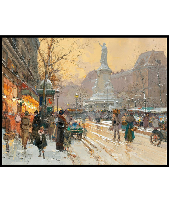 Paris, Place de la République in the rain